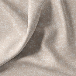 Algodón estampado BRITNEY Lino / Blanco